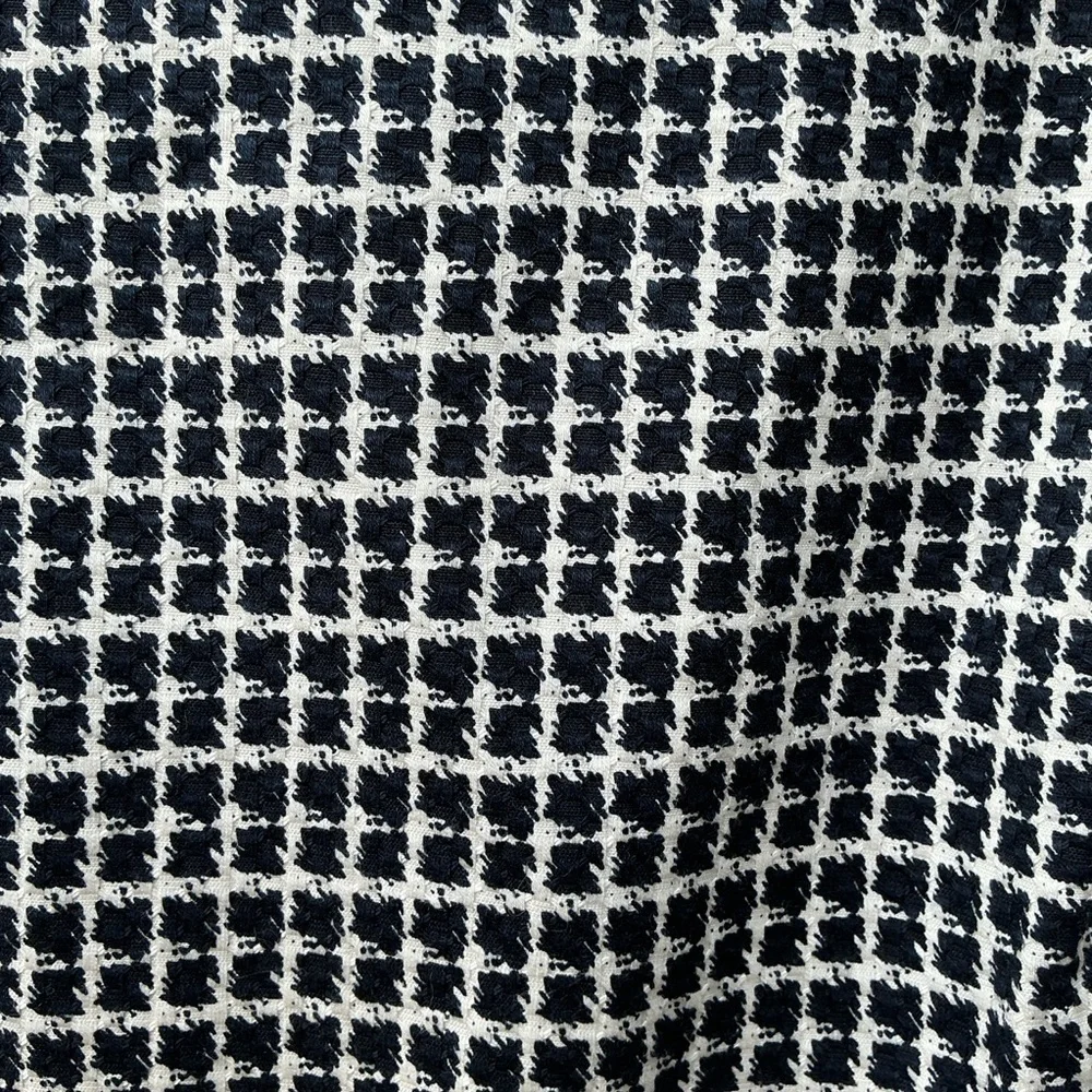 NWOT J. Crew Checkered Tweed Sheath Midi Dress Navy White Size 12T Bodycon Chic